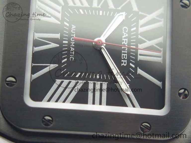 Affordable Santos 100 DLC V6F 1:1 Best Edition Black Dial On Black Nylon Strap A1847 MC 6264