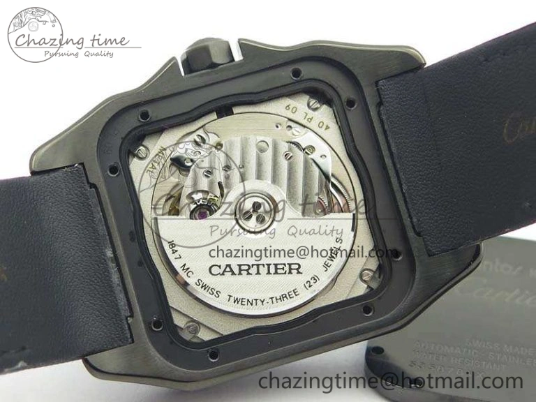 Affordable Santos 100 DLC V6F 1:1 Best Edition Black Dial On Black Nylon Strap A1847 MC 6264