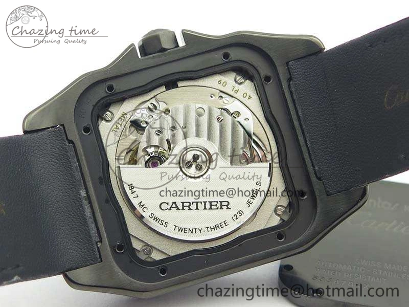 Affordable Santos 100 DLC V6F 1:1 Best Edition Black Dial On Black Nylon Strap A1847 MC 6264