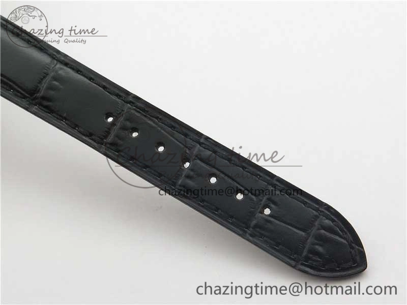 Santos 27.5mm SS RG XF 1:1 Best Edition Silver Dial on Black Croco Strap Ronda Quartz NewStyle 6125
