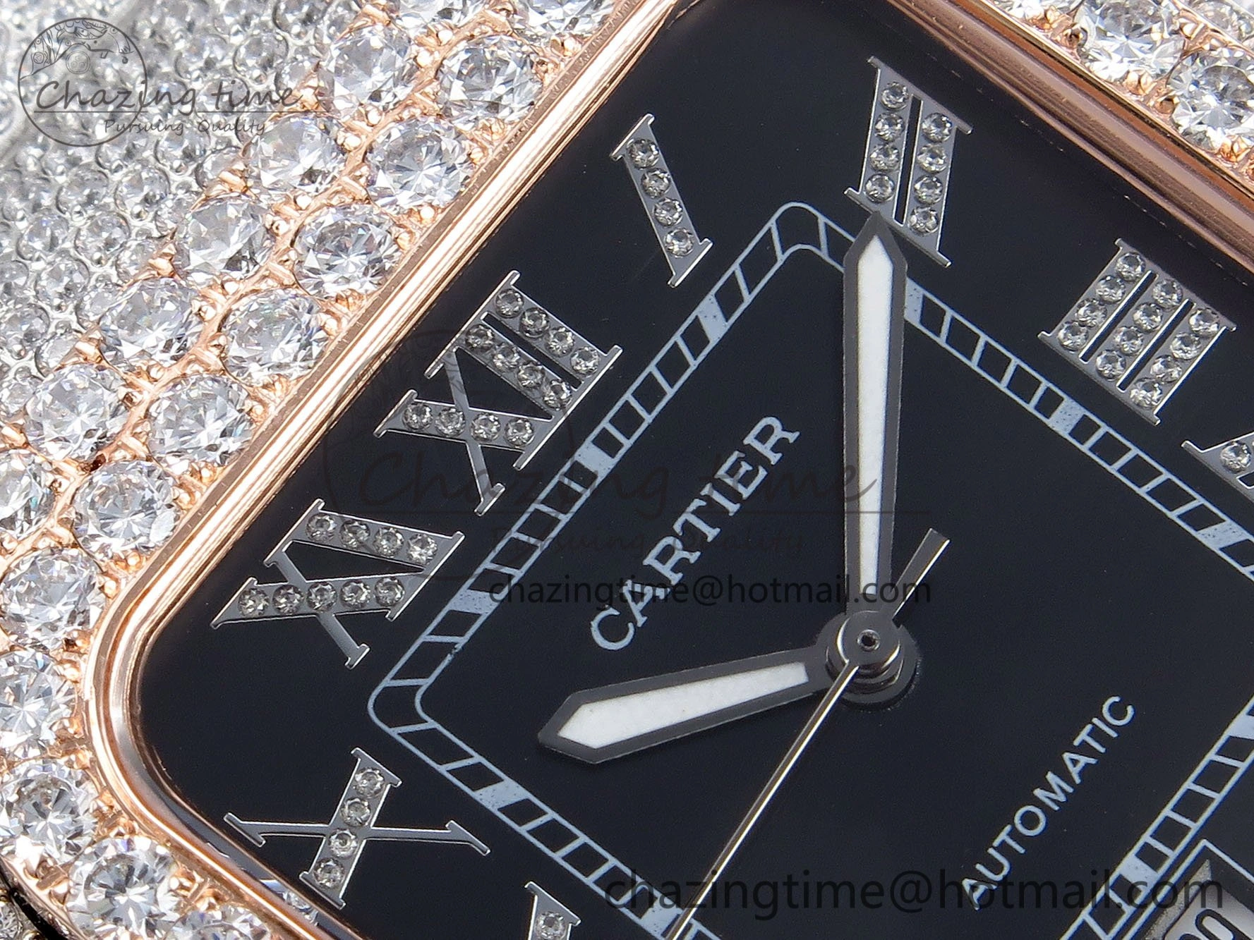 ZeroBulk Santos De 40mm TWF 1:1 Best Edition Black Dial 904L SS RG Case and Bracelet A 6010