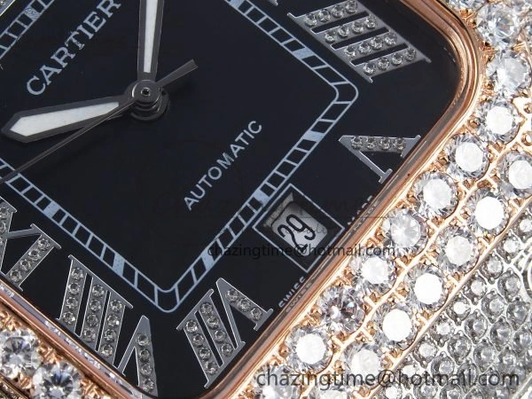 ZeroBulk Santos De 40mm TWF 1:1 Best Edition Black Dial 904L SS RG Case and Bracelet A 6010