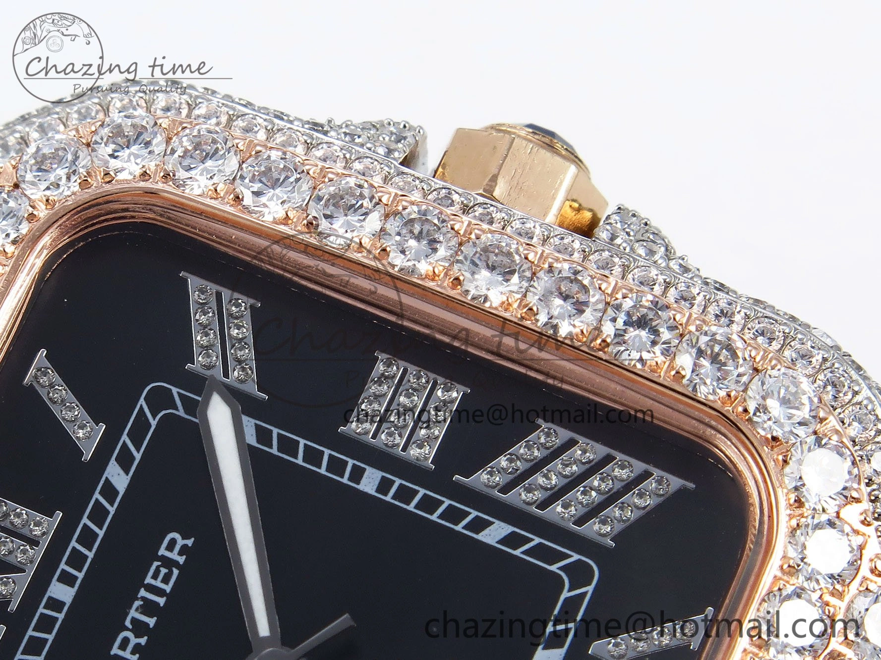 ZeroBulk Santos De 40mm TWF 1:1 Best Edition Black Dial 904L SS RG Case and Bracelet A 6010