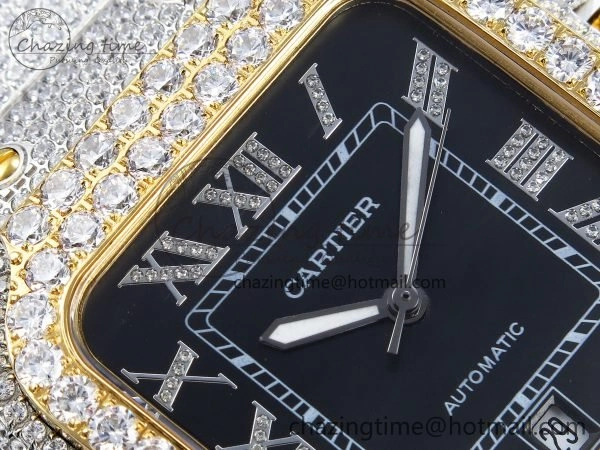 WellDesigned Santos De 40mm TWF 1:1 Best Edition Black Dial 904L SS YG Case and Bracelet A 6019