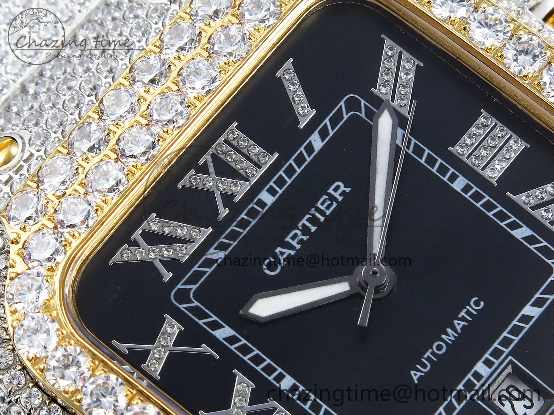 WellDesigned Santos De 40mm TWF 1:1 Best Edition Black Dial 904L SS YG Case and Bracelet A 6019