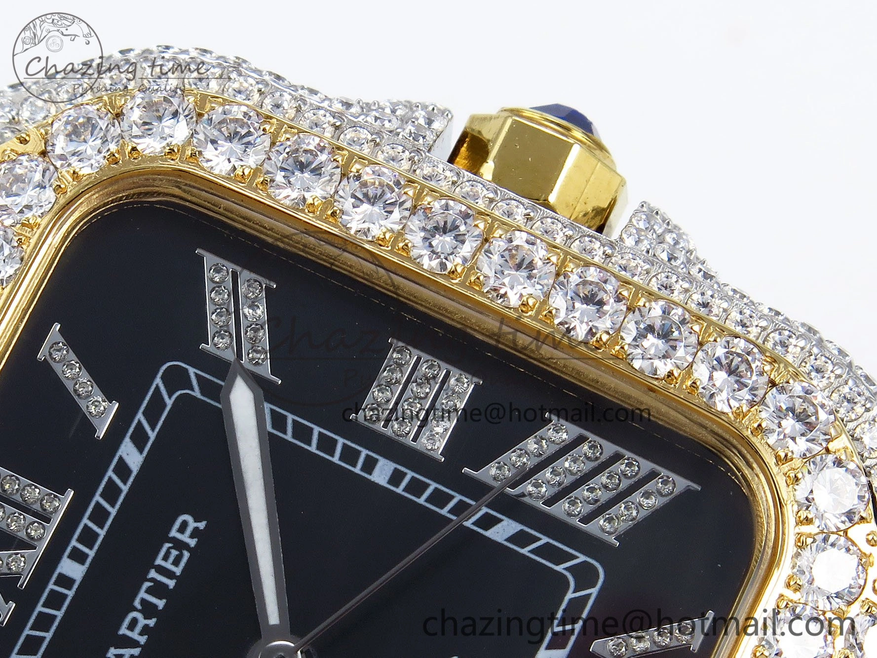 WellDesigned Santos De 40mm TWF 1:1 Best Edition Black Dial 904L SS YG Case and Bracelet A 6019