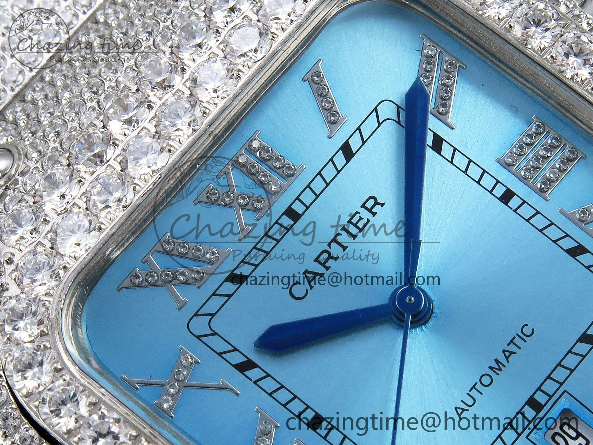 QuickDry Santos De 40mm TWF 1:1 Best Edition Blue Dial 904L SS Case and Bracelet A 5997