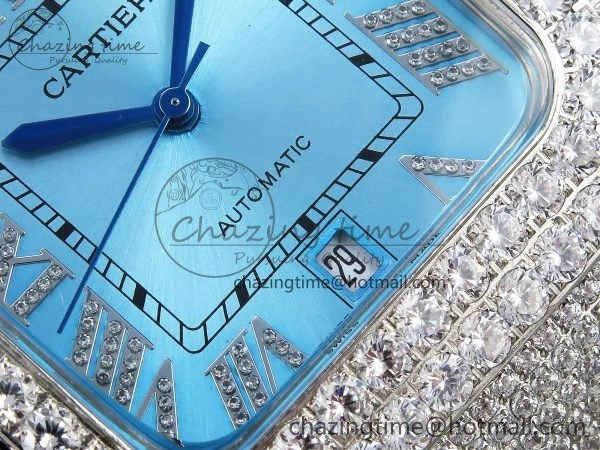 QuickDry Santos De 40mm TWF 1:1 Best Edition Blue Dial 904L SS Case and Bracelet A 5997