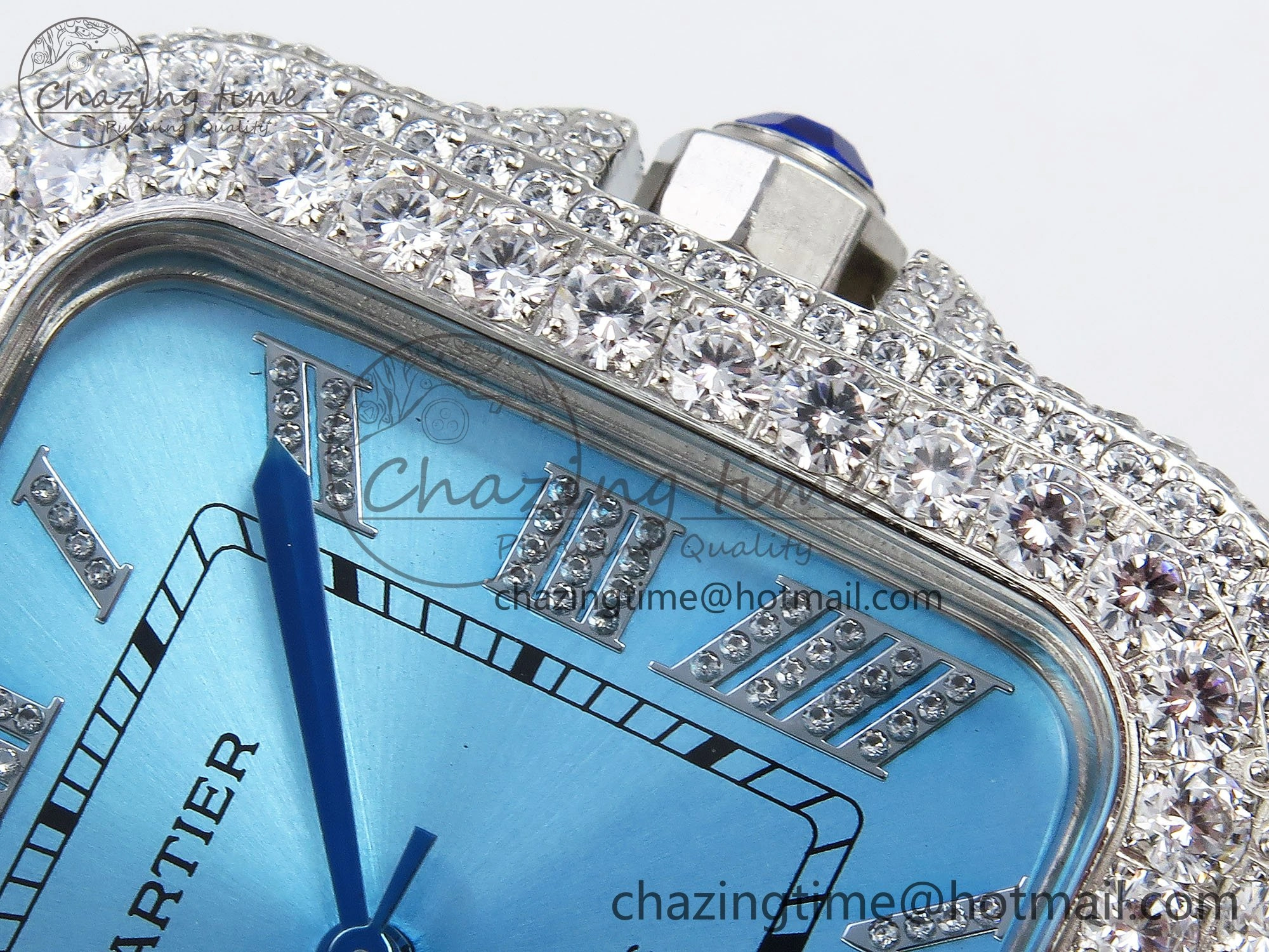 QuickDry Santos De 40mm TWF 1:1 Best Edition Blue Dial 904L SS Case and Bracelet A 5997