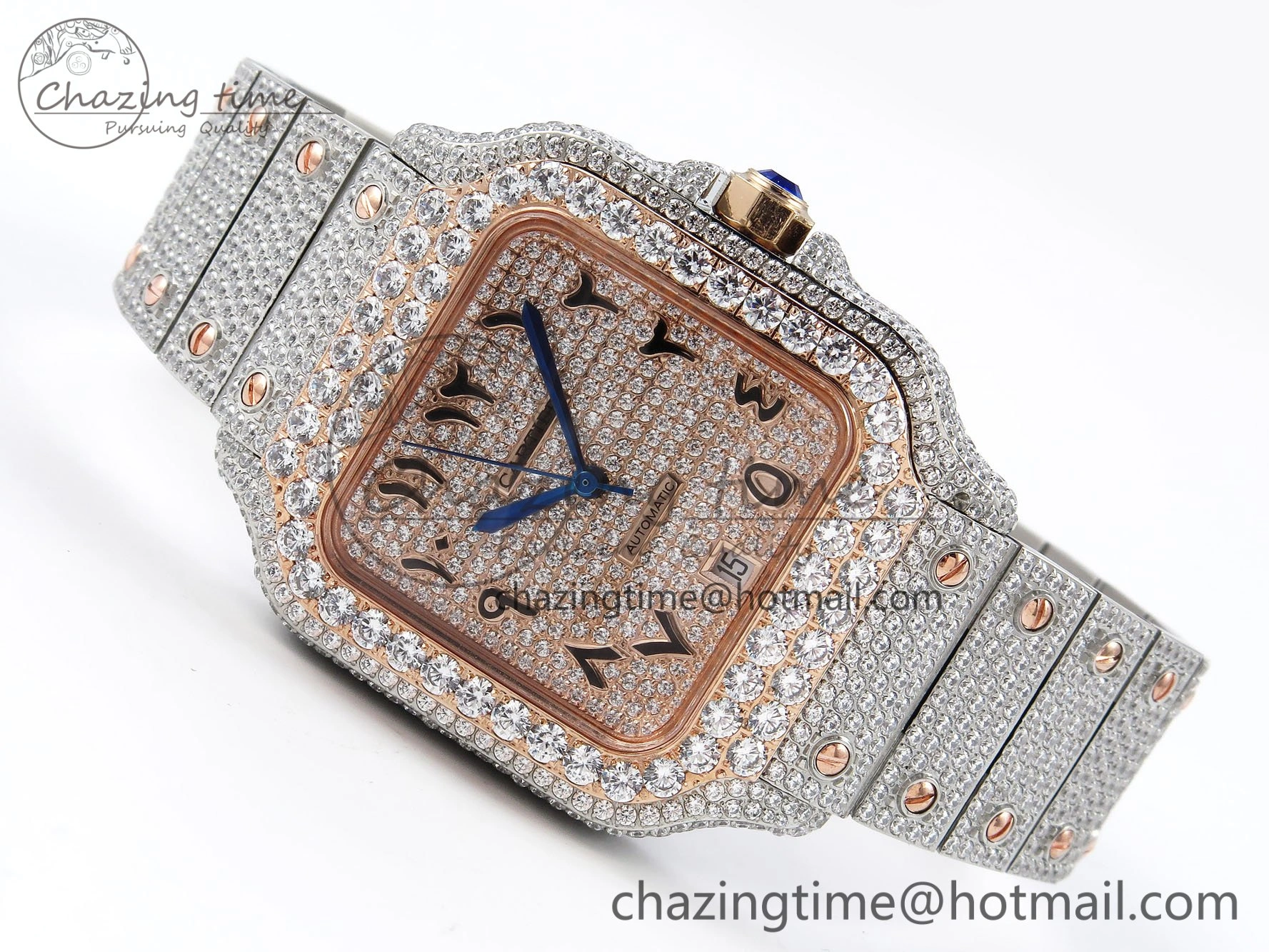Santos De 40mm TWF 1:1 Best Edition RG Dial 904L SS RG Case and Bracelet A WellDesigned 6003