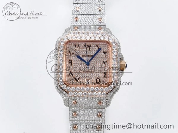 Santos De 40mm TWF 1:1 Best Edition RG Dial 904L SS RG Case and Bracelet A WellDesigned 6003