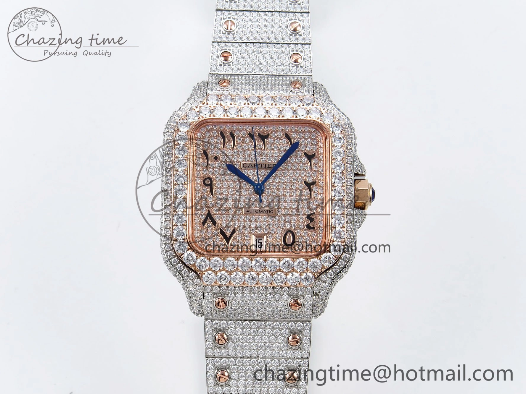 Santos De 40mm TWF 1:1 Best Edition RG Dial 904L SS RG Case and Bracelet A WellDesigned 6003