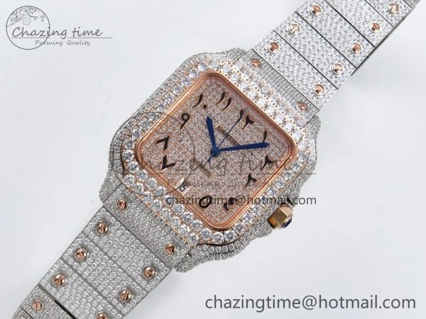 Santos De 40mm TWF 1:1 Best Edition RG Dial 904L SS RG Case and Bracelet A WellDesigned 6003