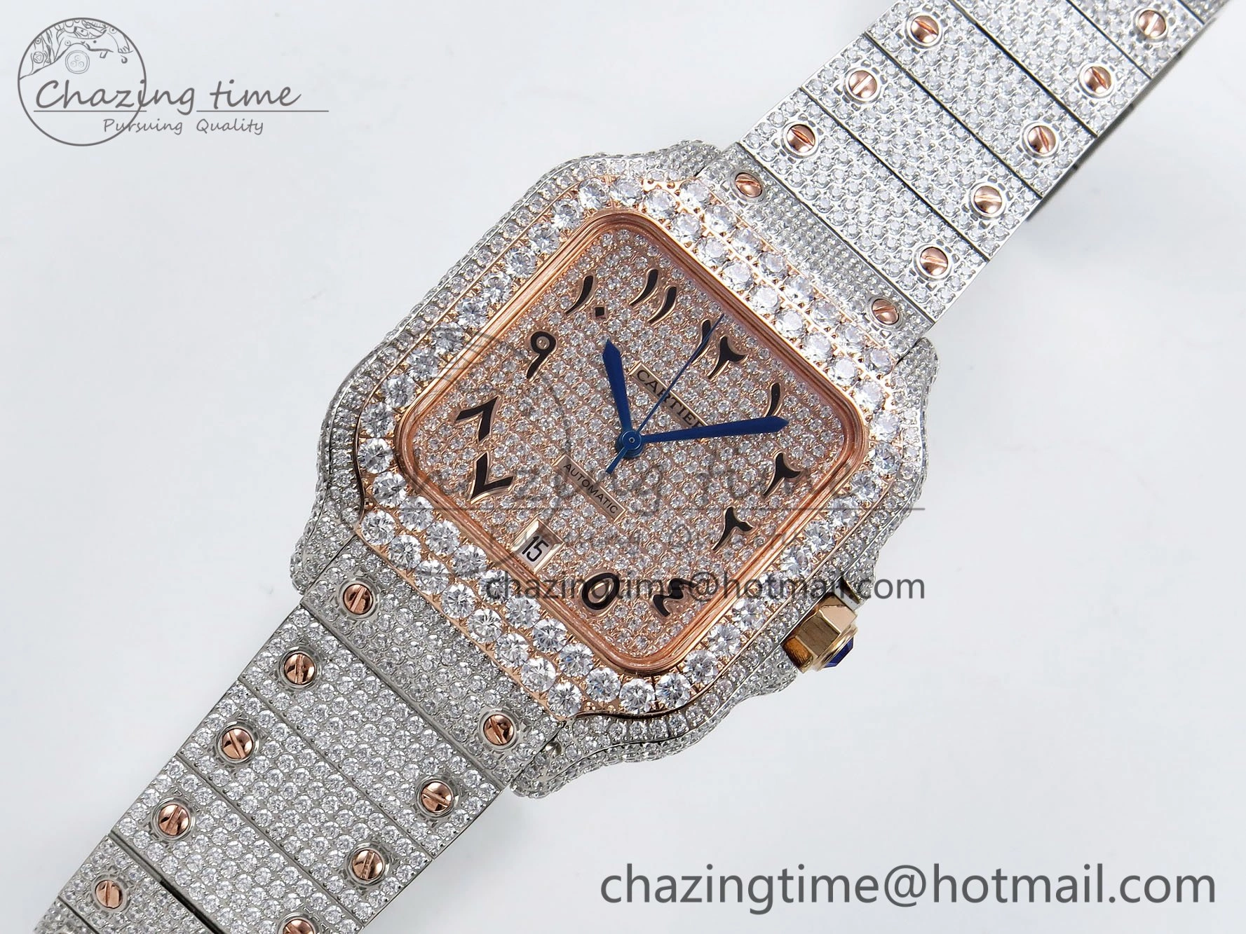 Santos De 40mm TWF 1:1 Best Edition RG Dial 904L SS RG Case and Bracelet A WellDesigned 6003