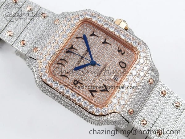 Santos De 40mm TWF 1:1 Best Edition RG Dial 904L SS RG Case and Bracelet A WellDesigned 6003