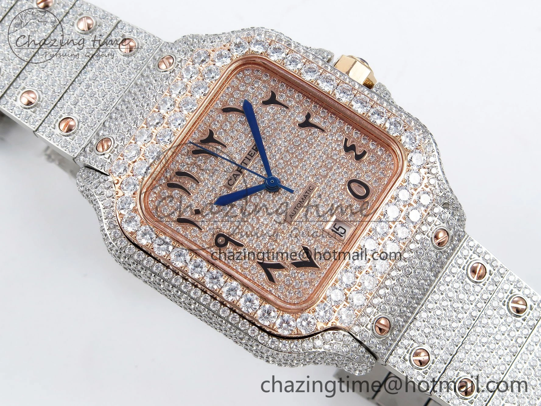 Santos De 40mm TWF 1:1 Best Edition RG Dial 904L SS RG Case and Bracelet A WellDesigned 6003