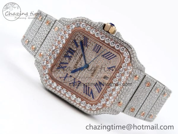 Santos De 40mm TWF 1:1 Best Edition RG Dial 904L SS RG Case and Bracelet A Cozy 6002