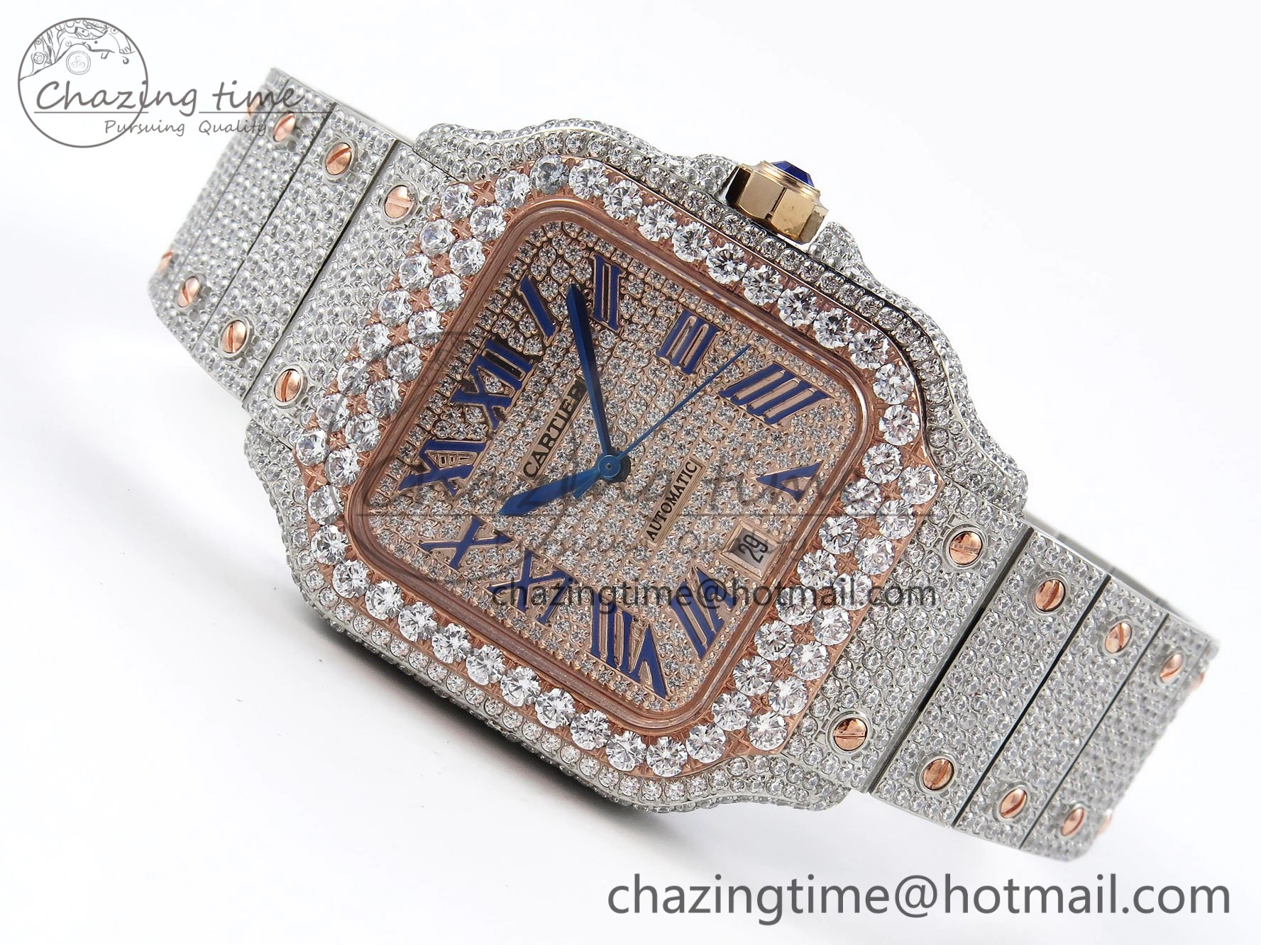 Santos De 40mm TWF 1:1 Best Edition RG Dial 904L SS RG Case and Bracelet A Cozy 6002