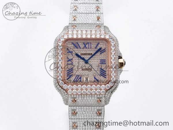Santos De 40mm TWF 1:1 Best Edition RG Dial 904L SS RG Case and Bracelet A Cozy 6002