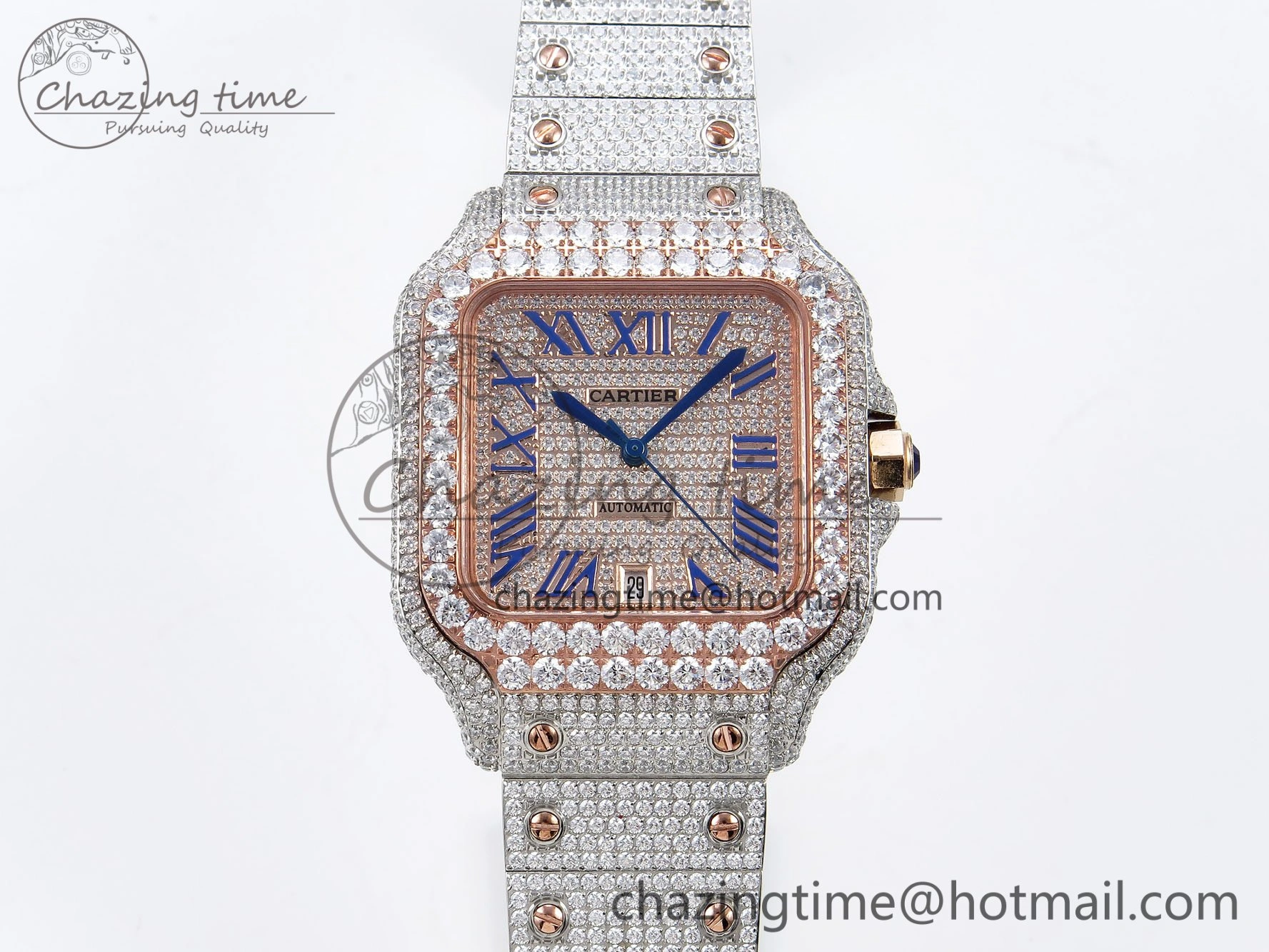Santos De 40mm TWF 1:1 Best Edition RG Dial 904L SS RG Case and Bracelet A Cozy 6002