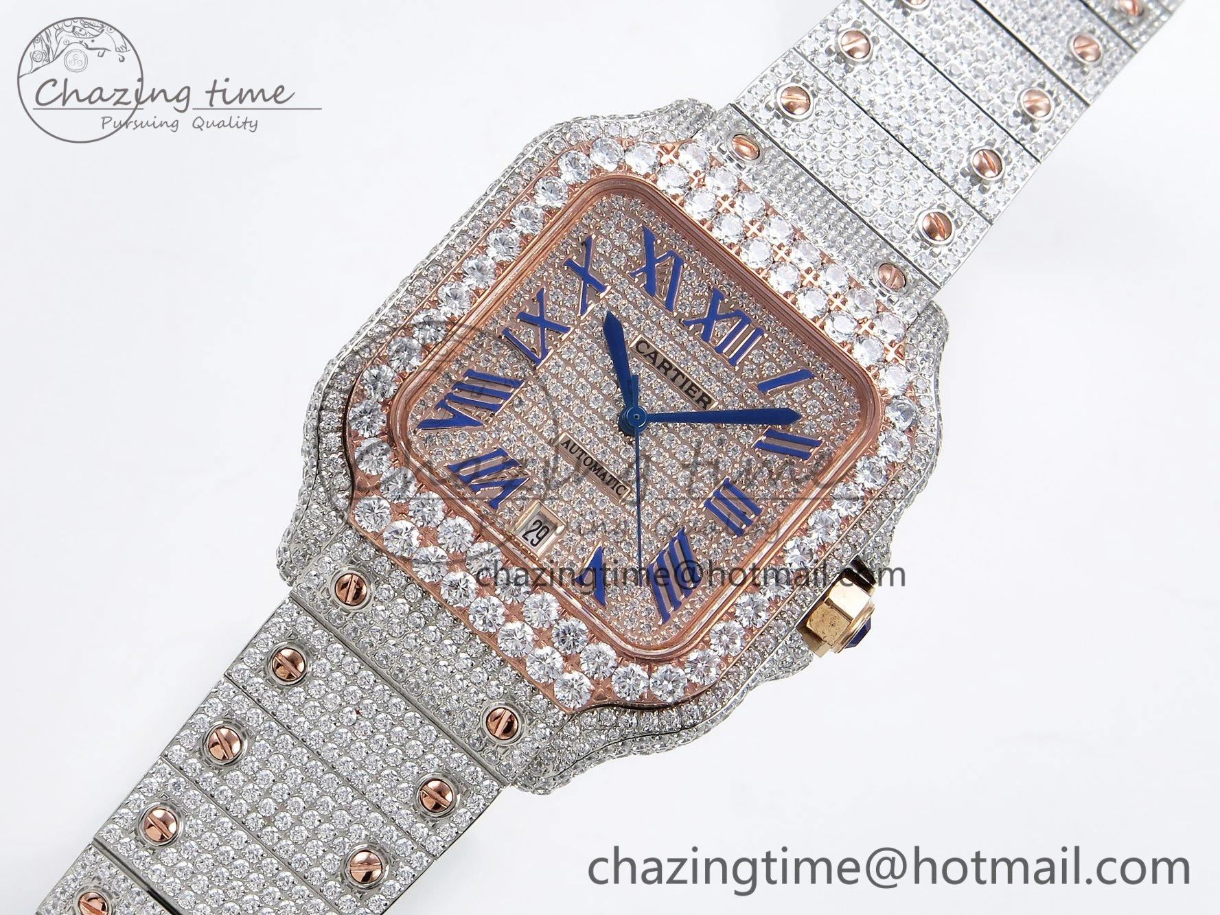 Santos De 40mm TWF 1:1 Best Edition RG Dial 904L SS RG Case and Bracelet A Cozy 6002
