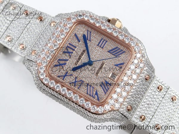 Santos De 40mm TWF 1:1 Best Edition RG Dial 904L SS RG Case and Bracelet A Cozy 6002