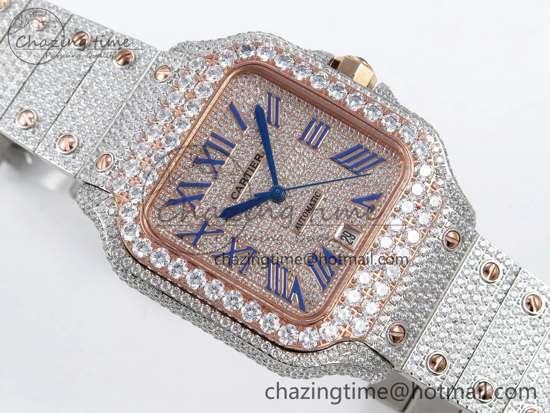 Santos De 40mm TWF 1:1 Best Edition RG Dial 904L SS RG Case and Bracelet A Cozy 6002