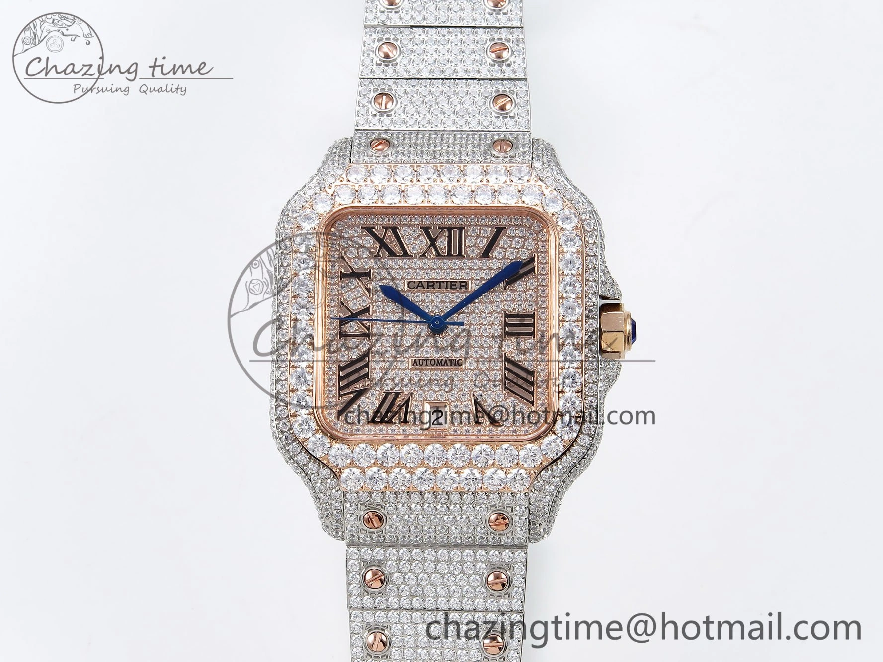 Santos De 40mm TWF 1:1 Best Edition RG Dial 904L SS RG Case and Bracelet A EasyCare 6000