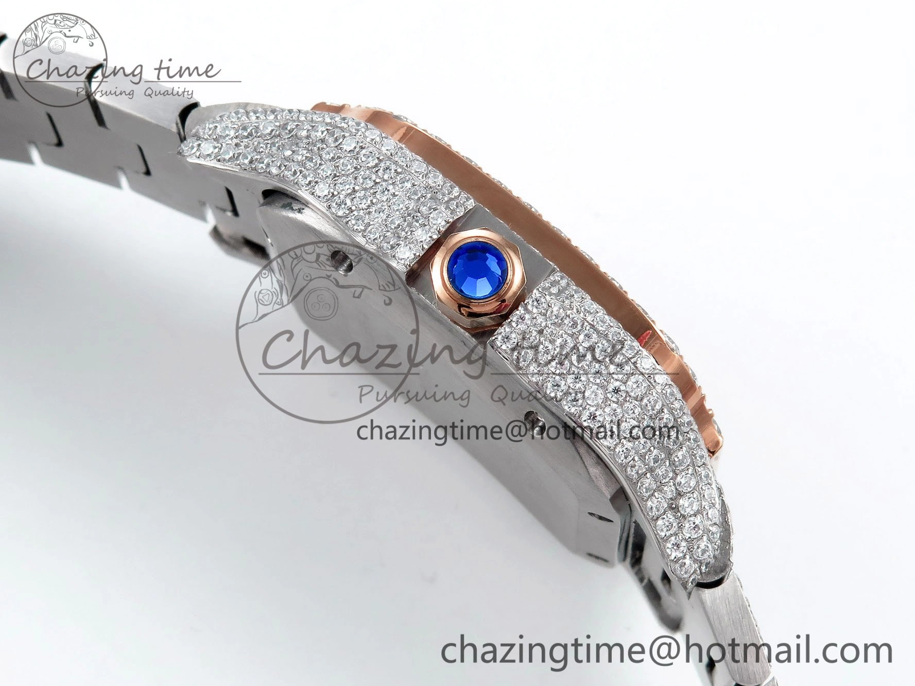 Santos De 40mm TWF 1:1 Best Edition RG Rainbow Dial 904L SS RG Case and Bracelet A ZeroBulk 6008