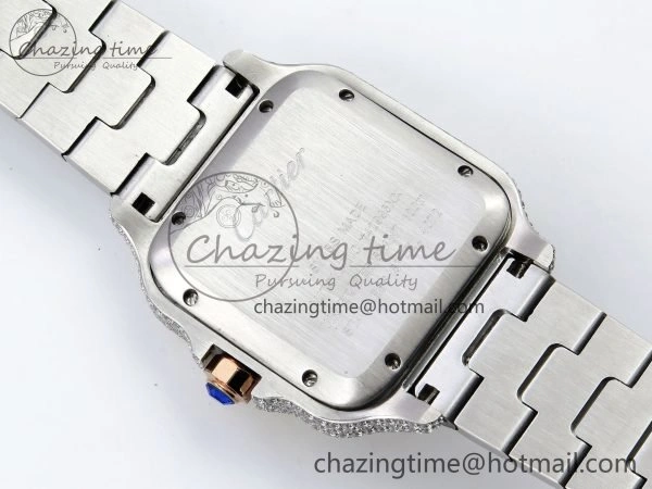 Santos De 40mm TWF 1:1 Best Edition RG Rainbow Dial 904L SS RG Case and Bracelet A ZeroBulk 6008