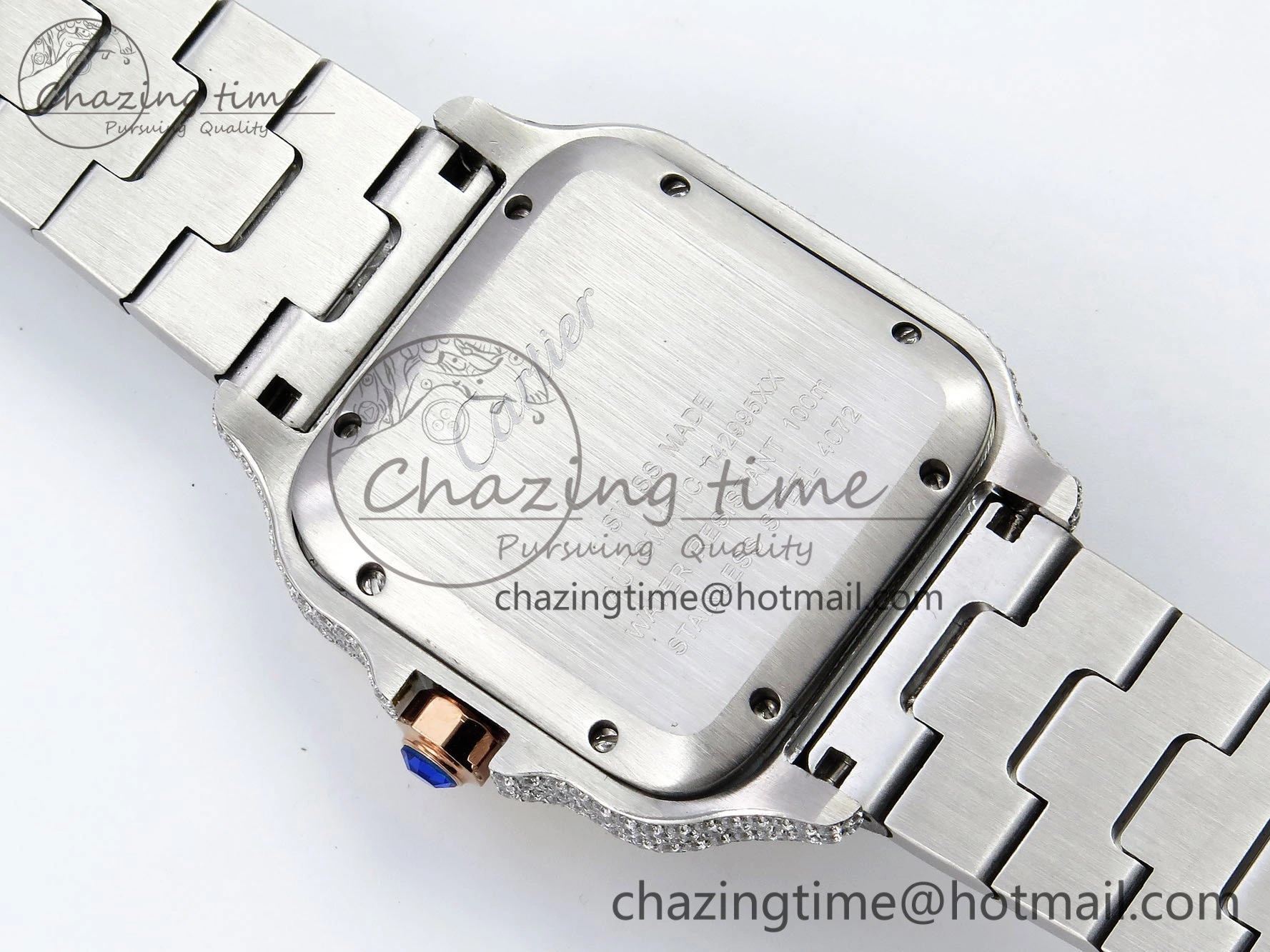 Santos De 40mm TWF 1:1 Best Edition RG Rainbow Dial 904L SS RG Case and Bracelet A ZeroBulk 6008
