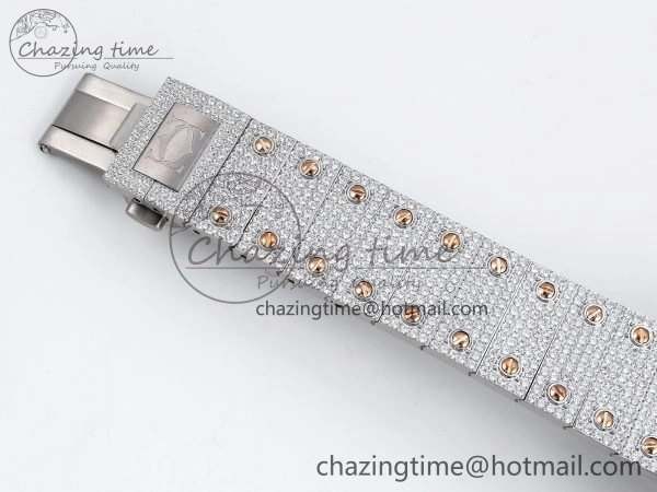 Santos De 40mm TWF 1:1 Best Edition RG Rainbow Dial 904L SS RG Case and Bracelet A ZeroBulk 6008