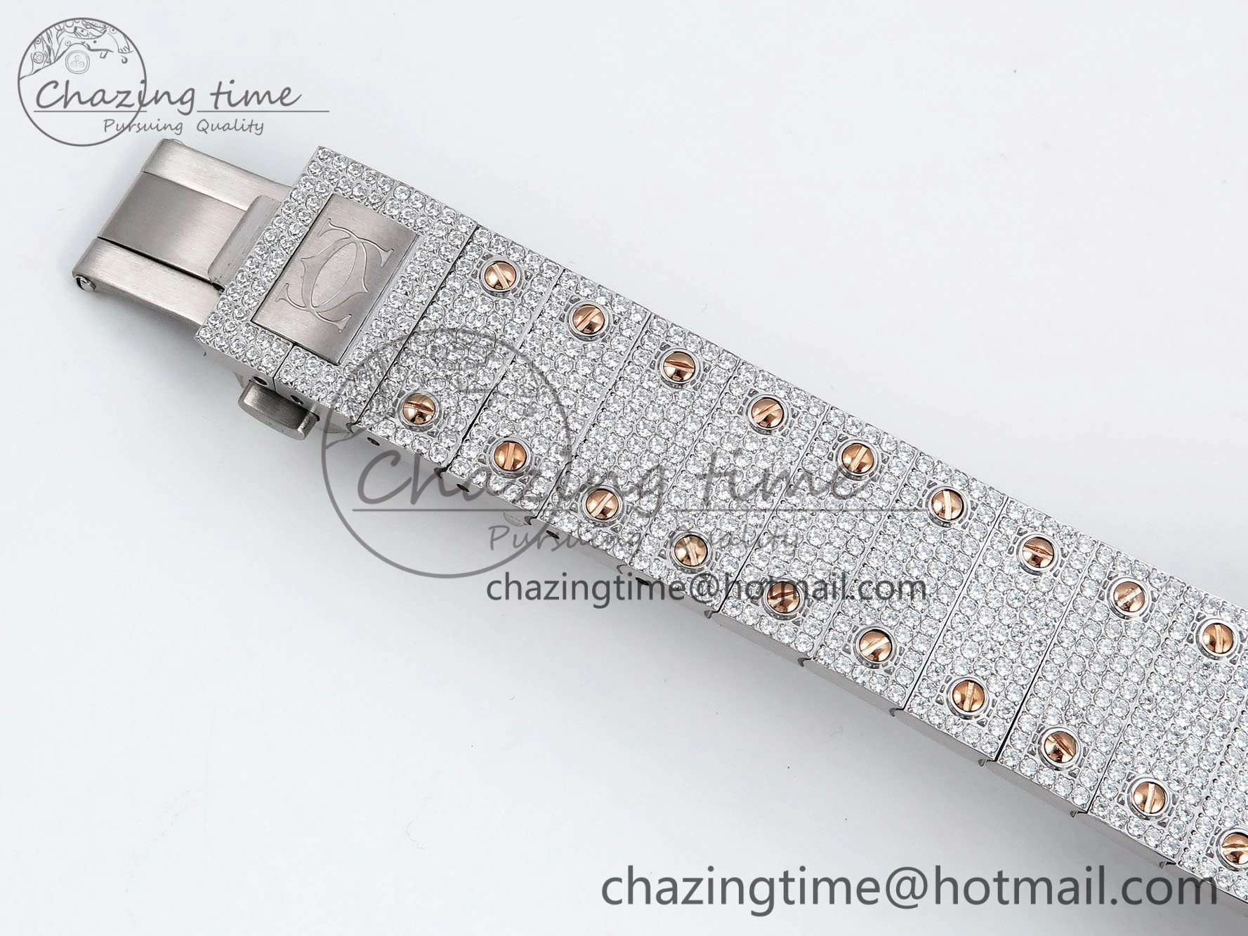 Santos De 40mm TWF 1:1 Best Edition RG Rainbow Dial 904L SS RG Case and Bracelet A ZeroBulk 6008
