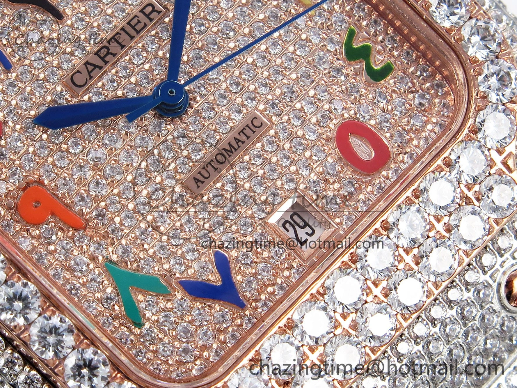 Santos De 40mm TWF 1:1 Best Edition RG Rainbow Dial 904L SS RG Case and Bracelet A Chic 6007