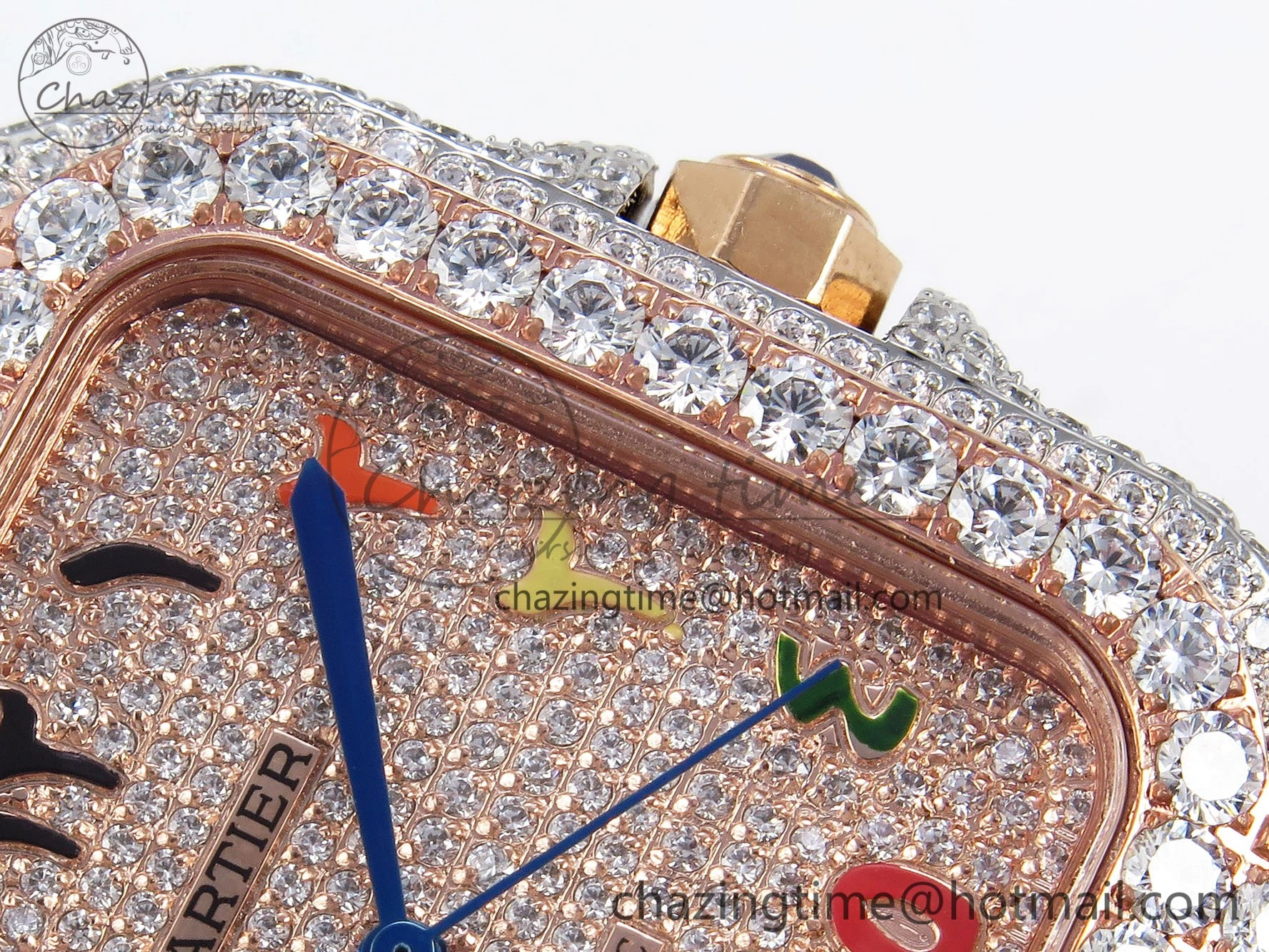 Santos De 40mm TWF 1:1 Best Edition RG Rainbow Dial 904L SS RG Case and Bracelet A Chic 6007