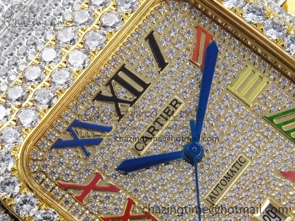 Santos De 40mm TWF 1:1 Best Edition Rainbow Dial 904L SS YG Case and Bracelet A Stylish 6018