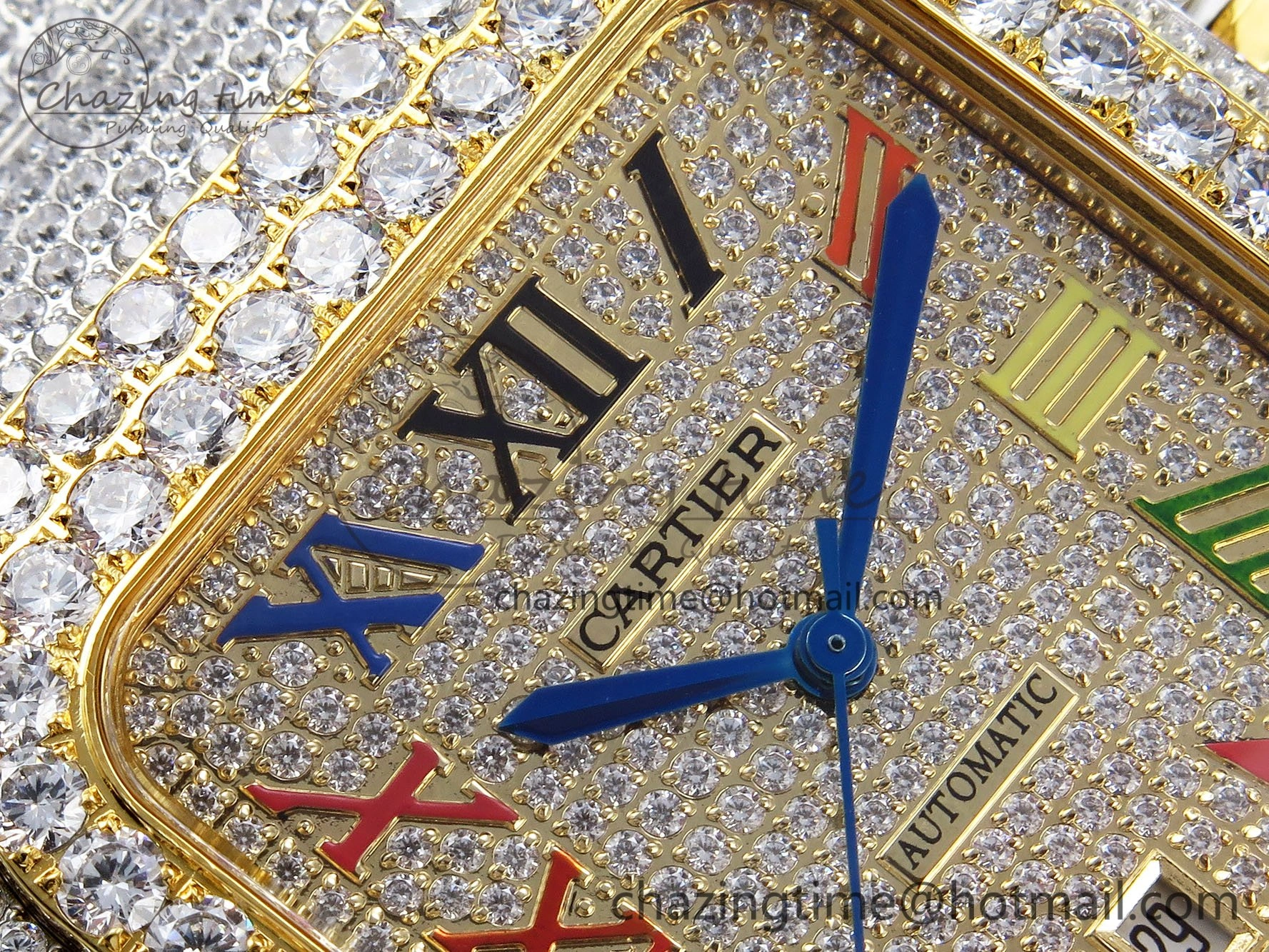 Santos De 40mm TWF 1:1 Best Edition Rainbow Dial 904L SS YG Case and Bracelet A Stylish 6018
