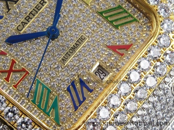 Santos De 40mm TWF 1:1 Best Edition Rainbow Dial 904L SS YG Case and Bracelet A Stylish 6018