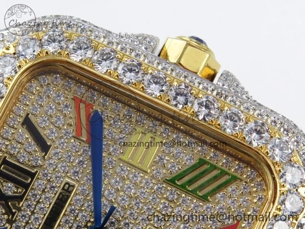 Santos De 40mm TWF 1:1 Best Edition Rainbow Dial 904L SS YG Case and Bracelet A Stylish 6018