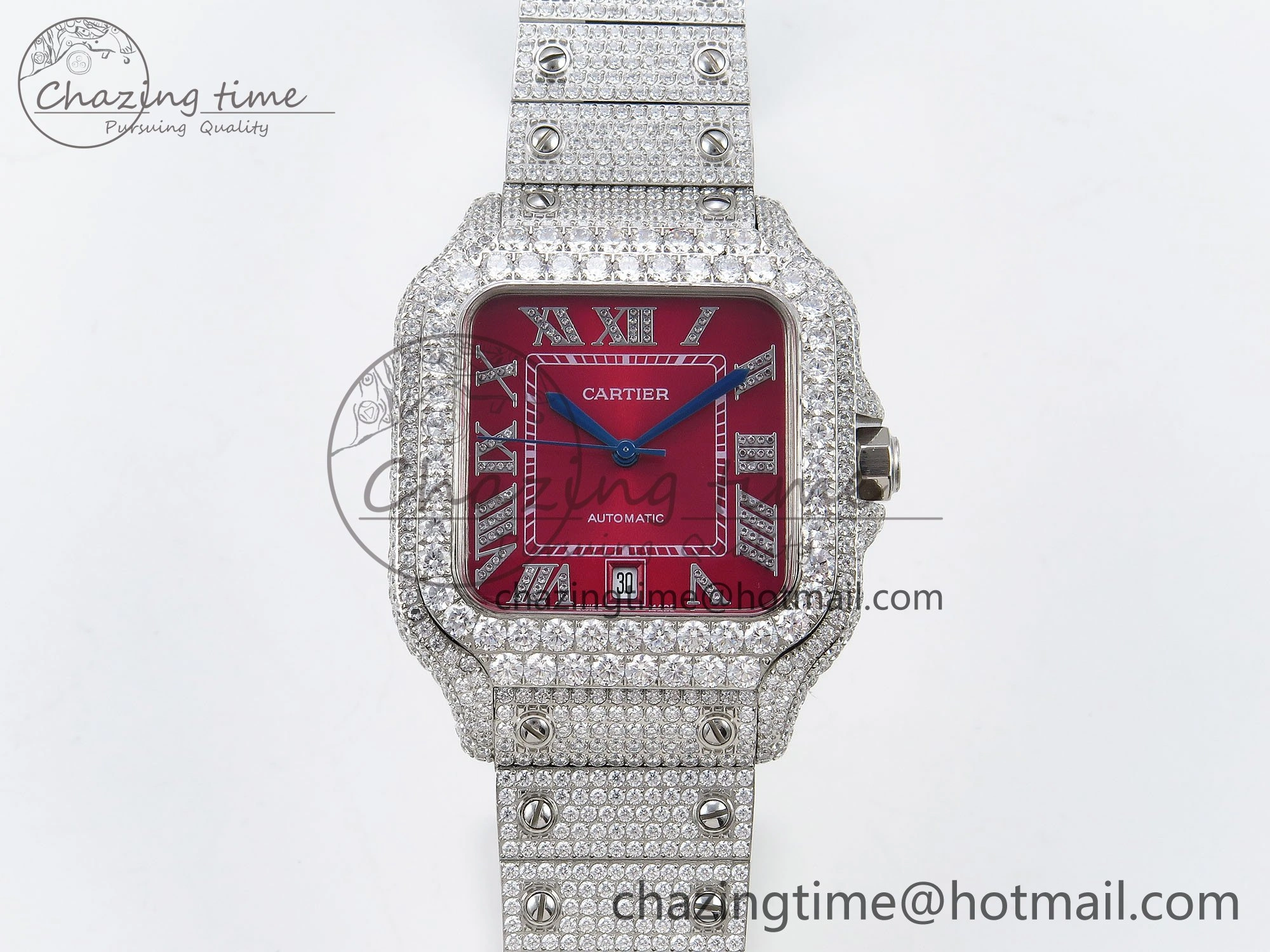 Thermal Santos De 40mm TWF 1:1 Best Edition Red Dial 904L SS Case and Bracelet A 5992