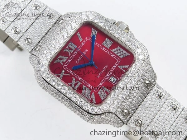 Thermal Santos De 40mm TWF 1:1 Best Edition Red Dial 904L SS Case and Bracelet A 5992