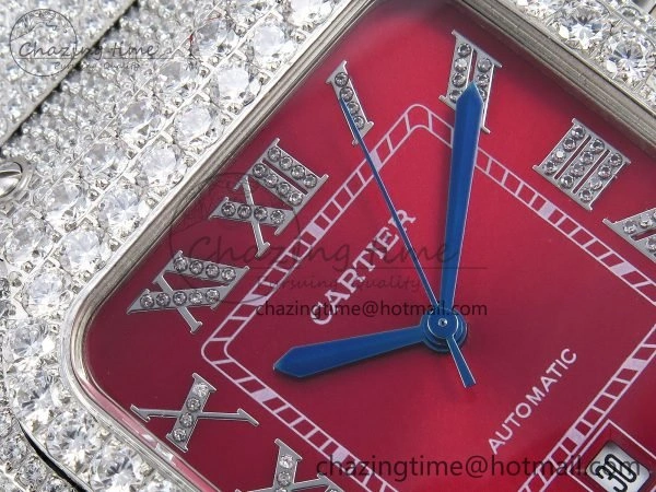 Thermal Santos De 40mm TWF 1:1 Best Edition Red Dial 904L SS Case and Bracelet A 5992