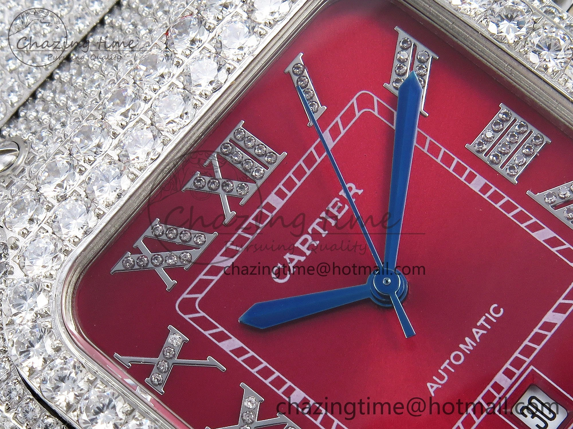 Thermal Santos De 40mm TWF 1:1 Best Edition Red Dial 904L SS Case and Bracelet A 5992