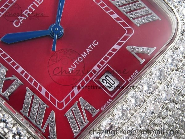 Thermal Santos De 40mm TWF 1:1 Best Edition Red Dial 904L SS Case and Bracelet A 5992