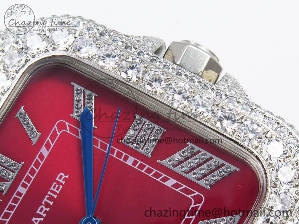 Thermal Santos De 40mm TWF 1:1 Best Edition Red Dial 904L SS Case and Bracelet A 5992