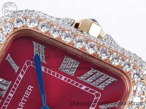 Santos De 40mm TWF 1:1 Best Edition Red Dial 904L SS RG Case and Bracelet A GoodFit 6001