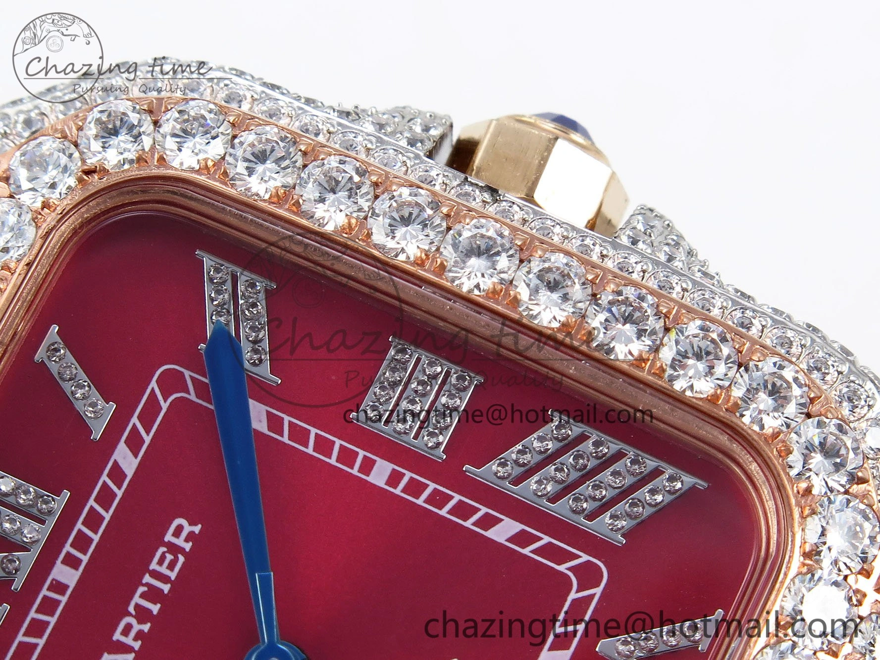 Santos De 40mm TWF 1:1 Best Edition Red Dial 904L SS RG Case and Bracelet A GoodFit 6001