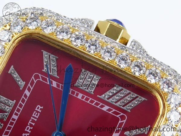 FlexibleFit Santos De 40mm TWF 1:1 Best Edition Red Dial 904L SS YG Case and Bracelet A 6026