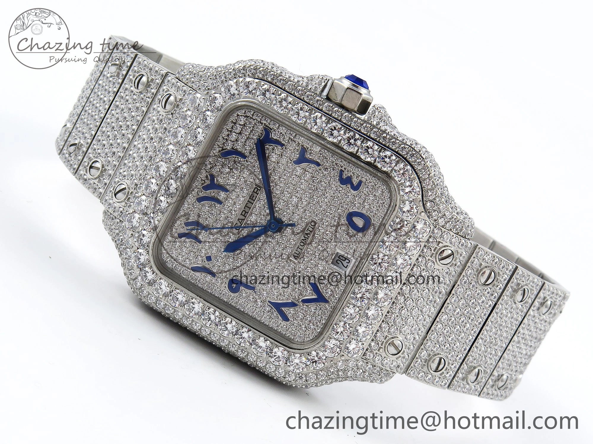 Elegant Santos De 40mm TWF 1:1 Best Edition SS Dial 904L SS Case and Bracelet A 5995