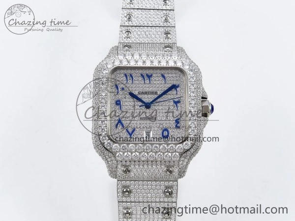 Elegant Santos De 40mm TWF 1:1 Best Edition SS Dial 904L SS Case and Bracelet A 5995